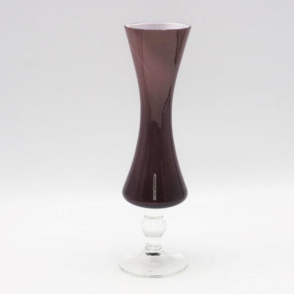 Dark Cranberry Colored Flute Vase - Picture 1 of 7
